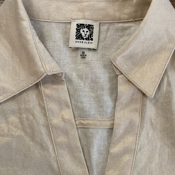 Shimmering Cream Blouse Anne Klein M - Picture 2 of 5